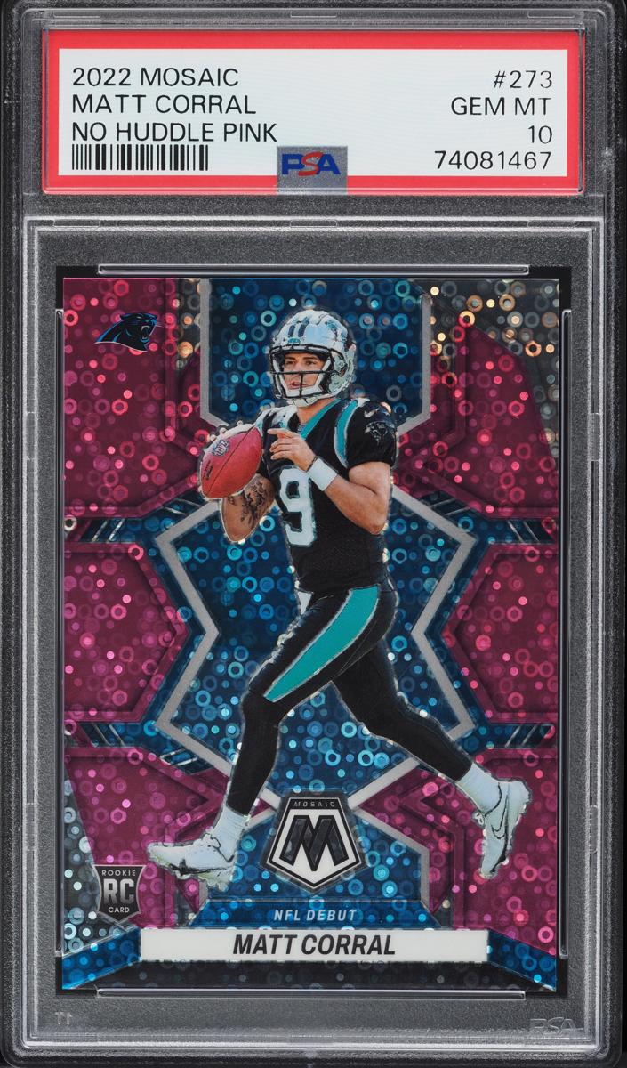 2022 Panini Mosaic Football No Huddle Pink Matt Corral #273 PSA 9