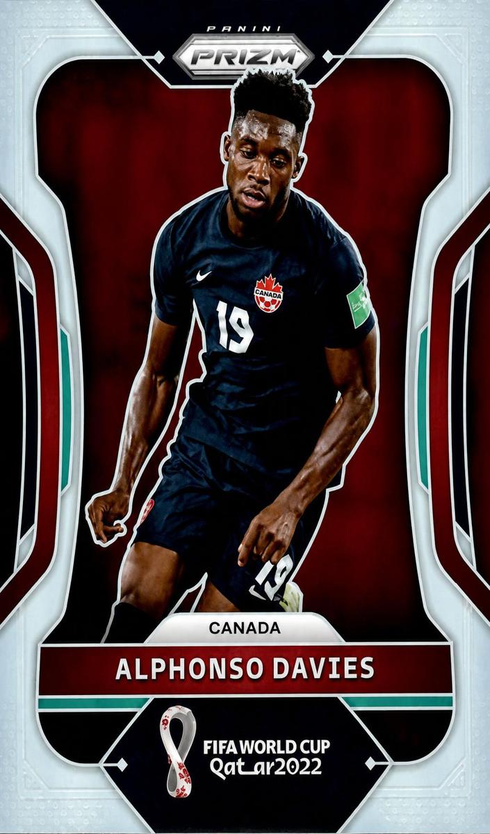 2022 Panini Prizm FIFA World Cup Qatar Soccer Silver Alphonso Davies #46