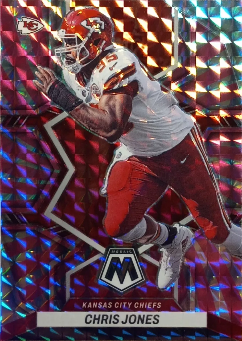 2022 Panini Mosaic Football Pink Swirl Chris Jones #223