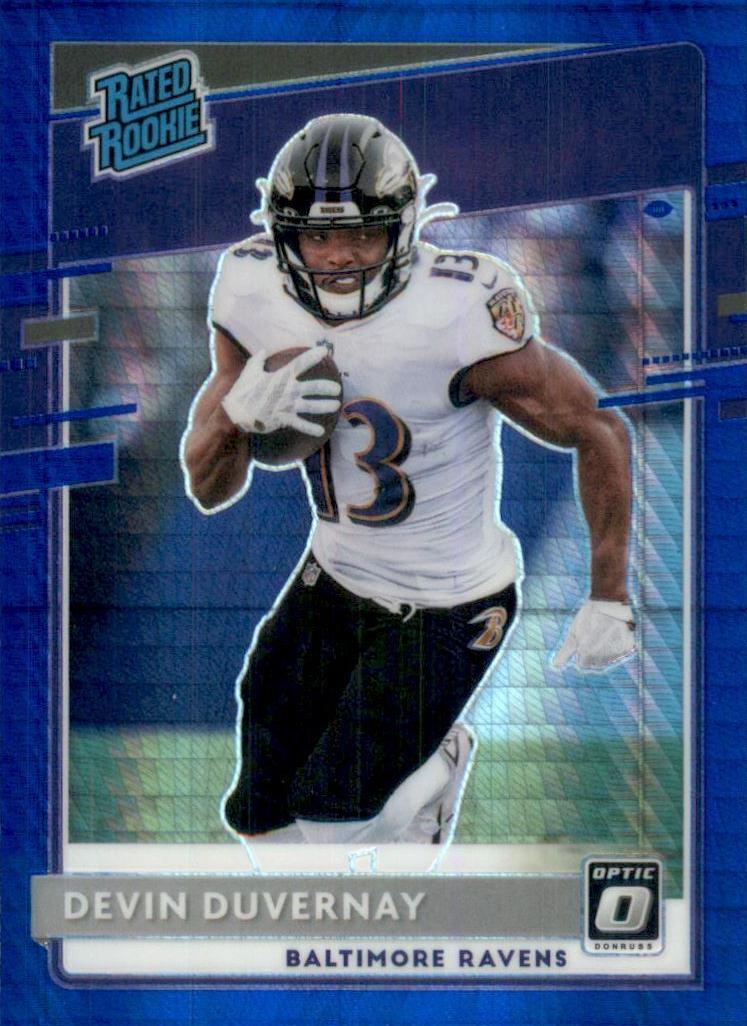 2020 Donruss Optic Football Blue Hyper Devin Duvernay #179 PSA 9