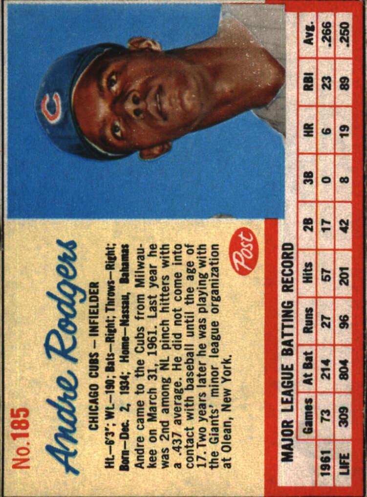 1962 Post Cereal Baseball Andre Rodgers #185