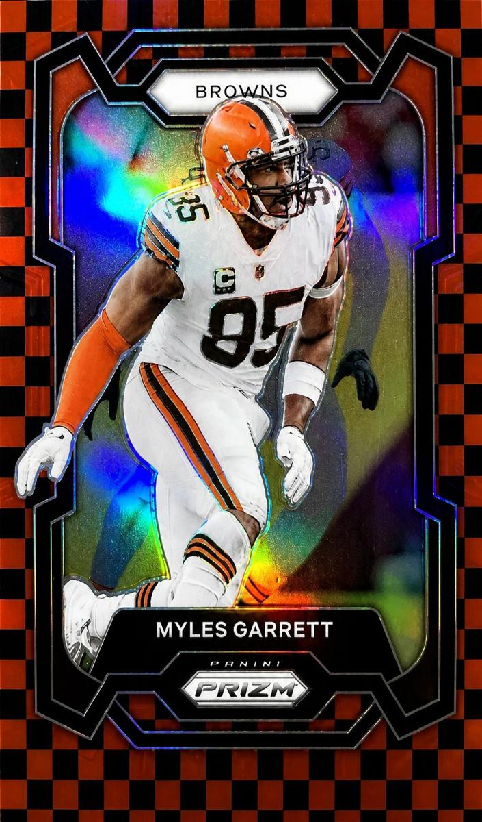 2023 Panini Prizm Football Black and Red Checker Myles Garrett #68