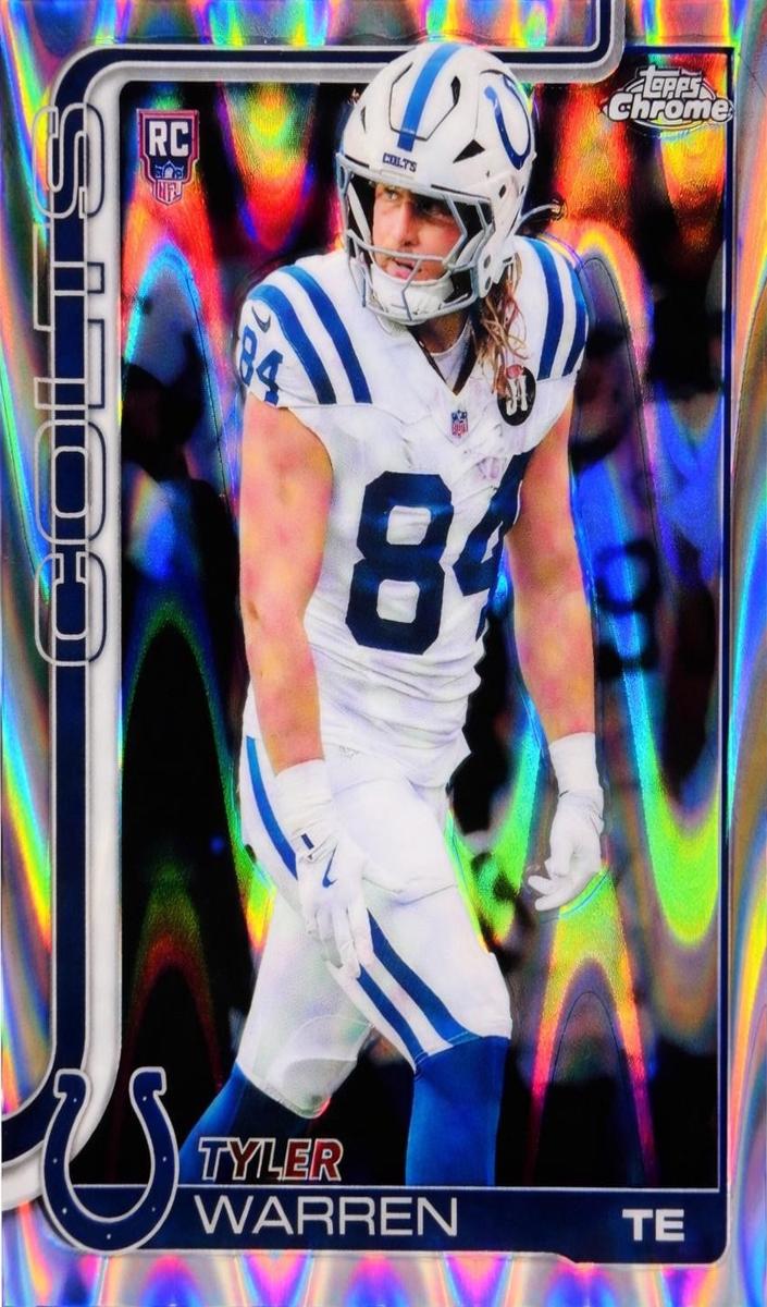 2025 Topps Chrome Football RayWave Refractor Tyler Warren #346