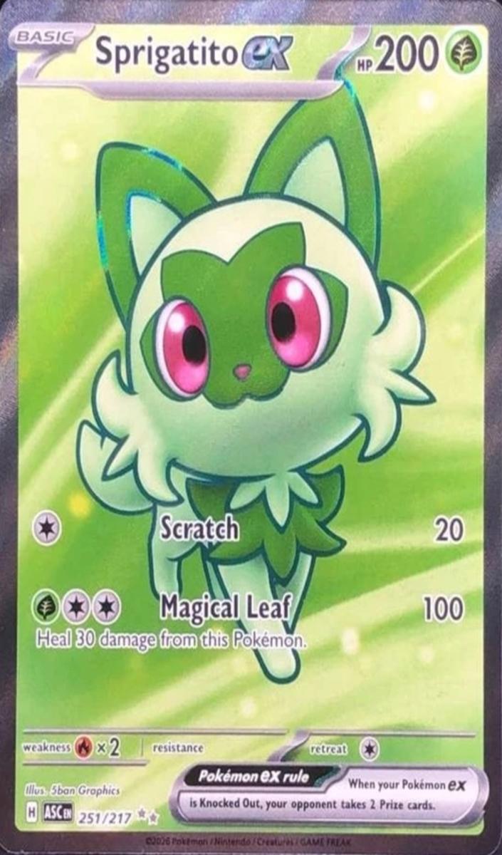 2026 Pokemon Mega Evolution Ascended Heroes Sprigatito EX #251 PSA 9