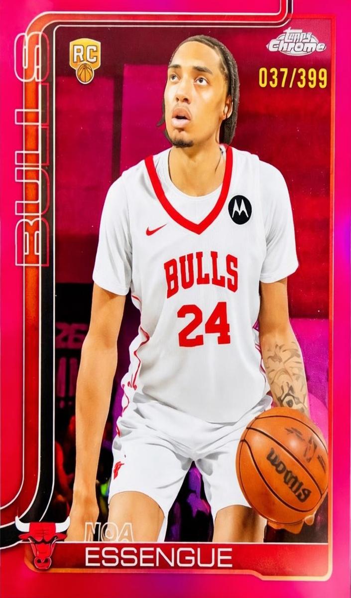 2025 Topps Chrome Basketball Magenta Refractor Noa Essengue #262