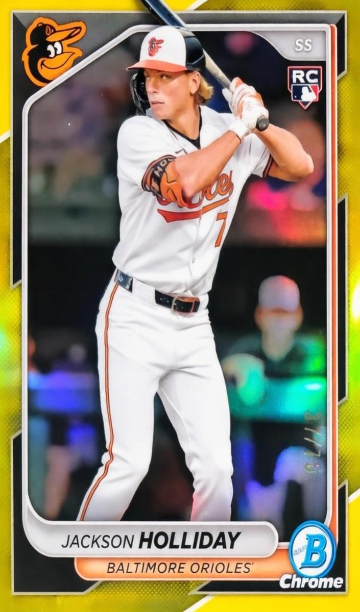 2024 Bowman Chrome Baseball Yellow Jackson Holliday #26