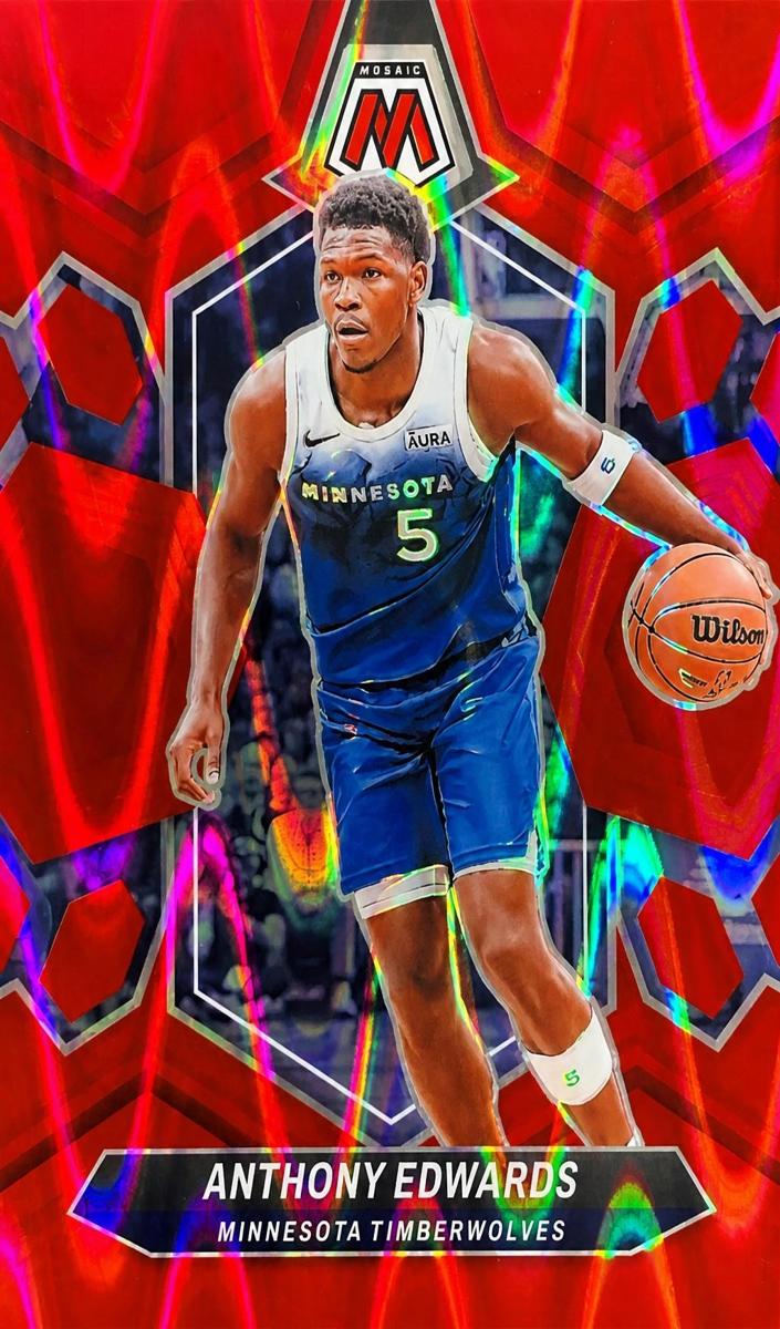 2023 Panini Mosaic Basketball Red Seismic Anthony Edwards #33 PSA 9