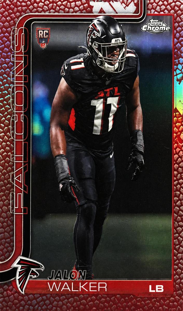 2025 Topps Chrome Football Football Leather Red Refractor Jalon Walker #354