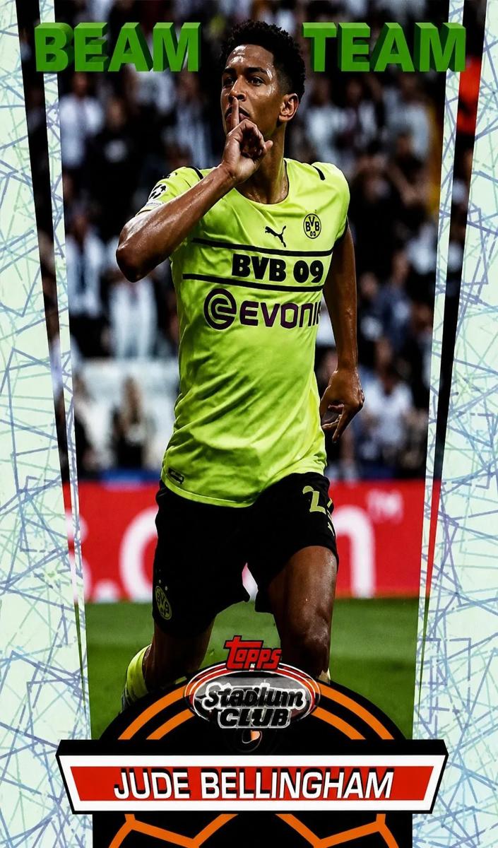2021 Topps Stadium Club Chrome UEFA Champions League Soccer Jude Bellingham #BT-JB PSA 9