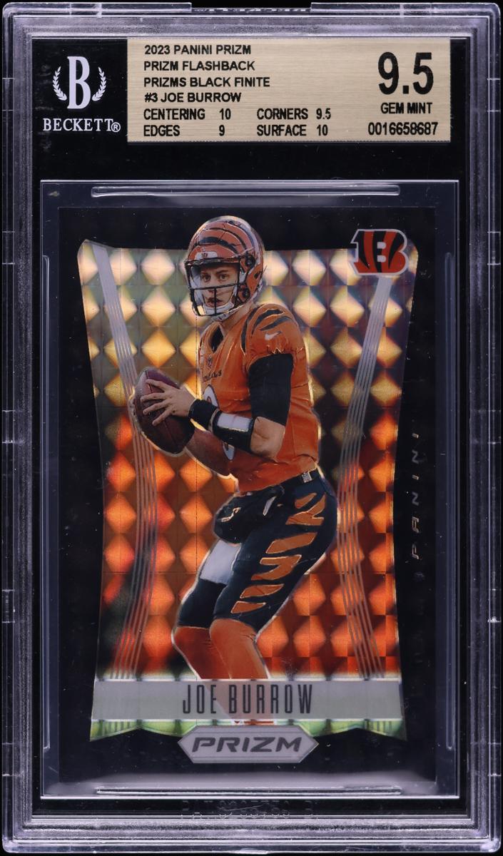 2023 Panini Prizm Football Black Finite Joe Burrow #PF-3 BGS 9