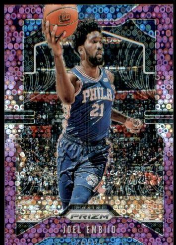 2019 Panini Prizm Basketball Fast Break Purple Joel Embiid #199