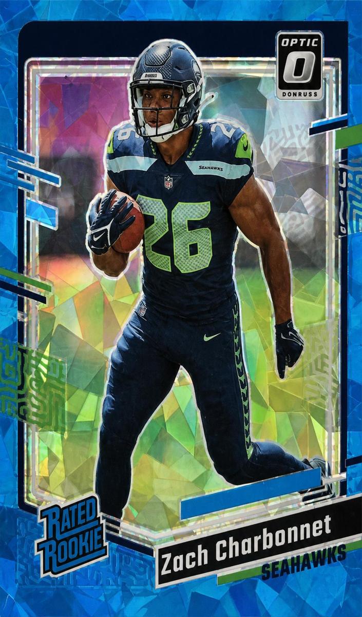 2023 Donruss Optic Football Ice Zach Charbonnet #294 PSA 9