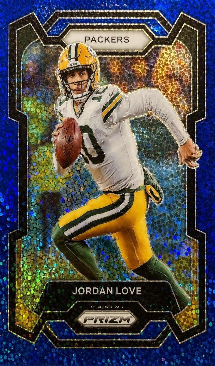 2023 Panini Prizm Football Blue Sparkle Jordan Love #110