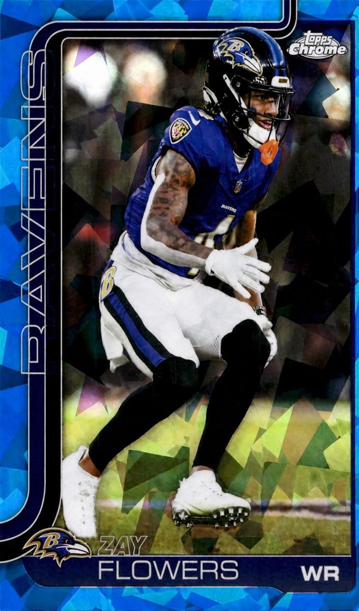 2025 Topps Chrome Sapphire Football Zay Flowers #22