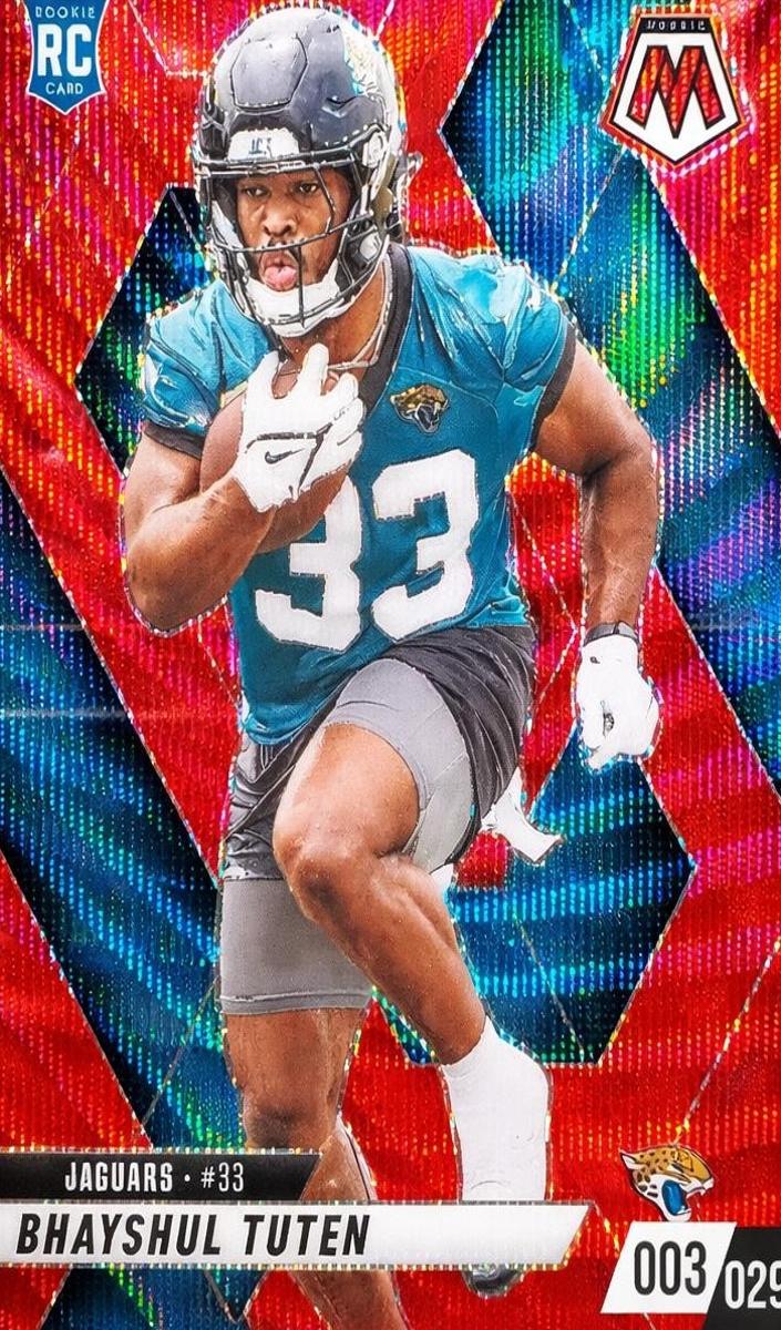 2025 Panini Mosaic Football Red Wave Bhayshul Tuten #385