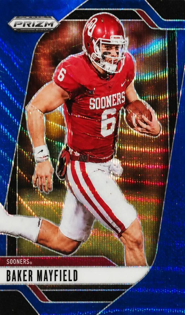 2025 Panini Prizm Draft Picks Football Blue Wave Baker Mayfield #187