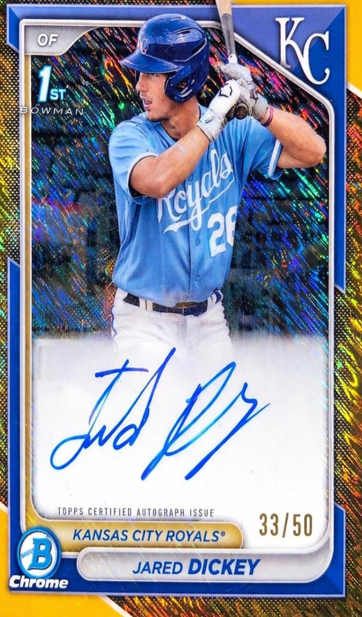 2024 Bowman Chrome Prospects Baseball Gold Shimmer Jared Dickey #CPA-JDI
