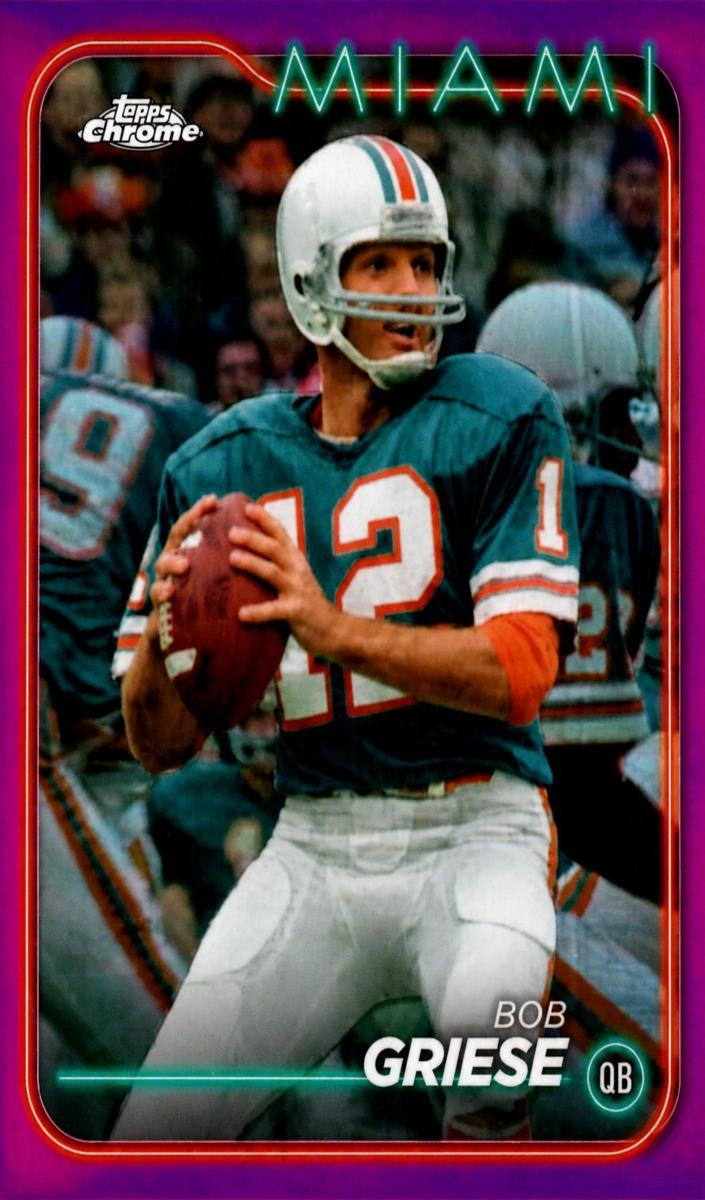 2024 Topps Chrome Football Pink Refractor Bob Griese #107