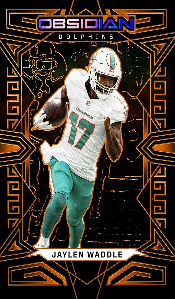 2023 Panini Obsidian Football Electric Etch Orange Jaylen Waddle #59