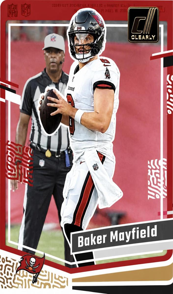 2023 Panini Clearly Donruss Football Gold Baker Mayfield #46