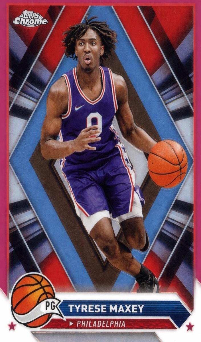 2023 Topps Chrome Basketball Pink Refractor Tyrese Maxey #33