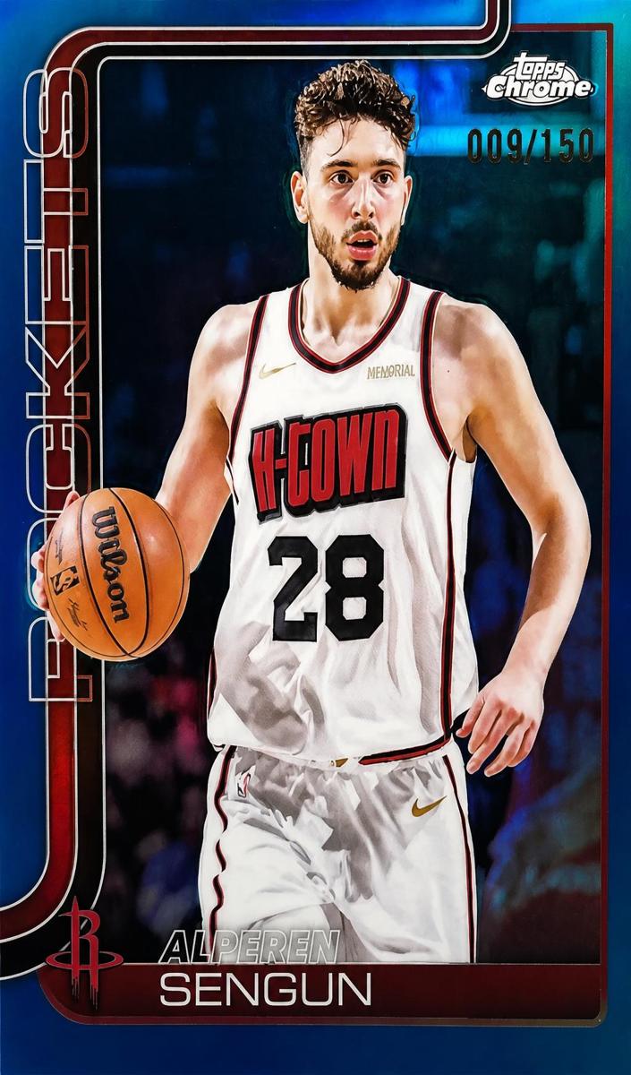 2025 Topps Chrome Basketball Blue Refractor Alperen Sengun #98
