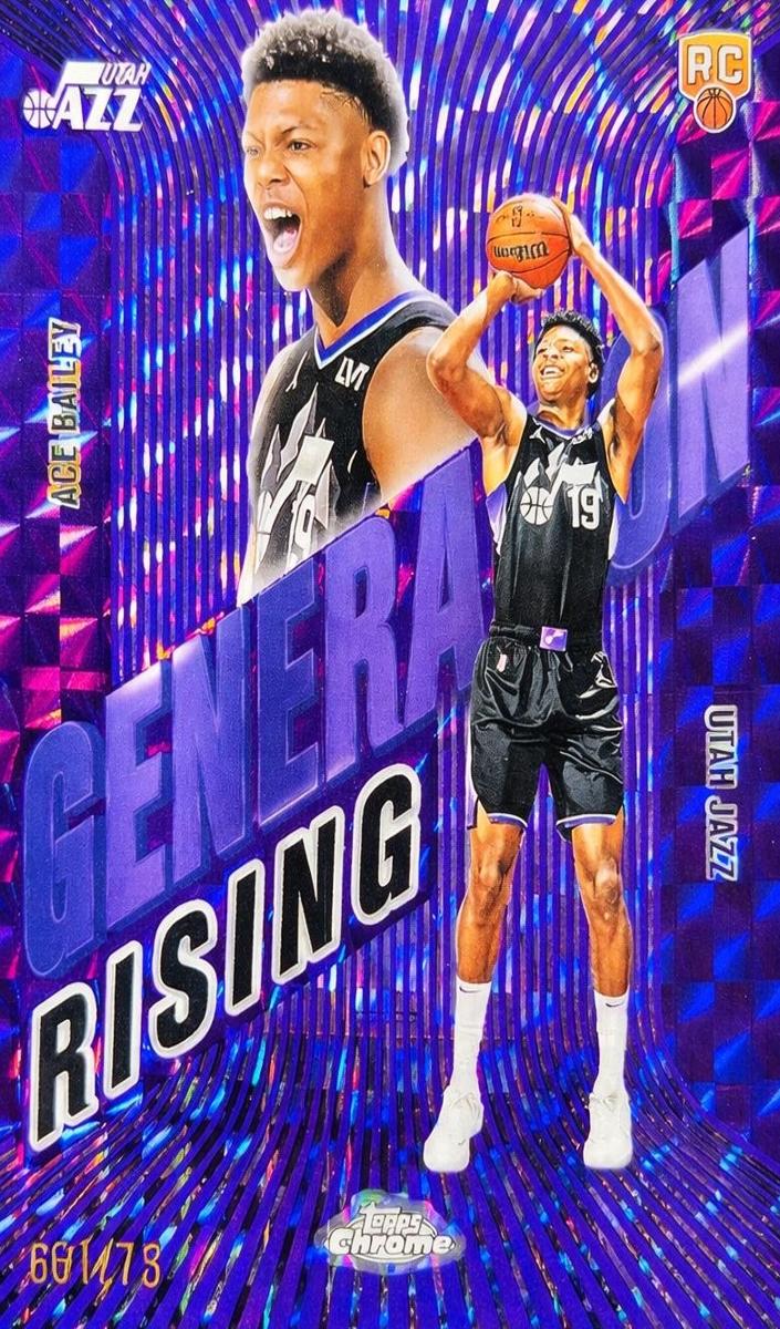 2025 Topps Chrome Basketball Geometric Purple Refractor Ace Bailey #GR-5