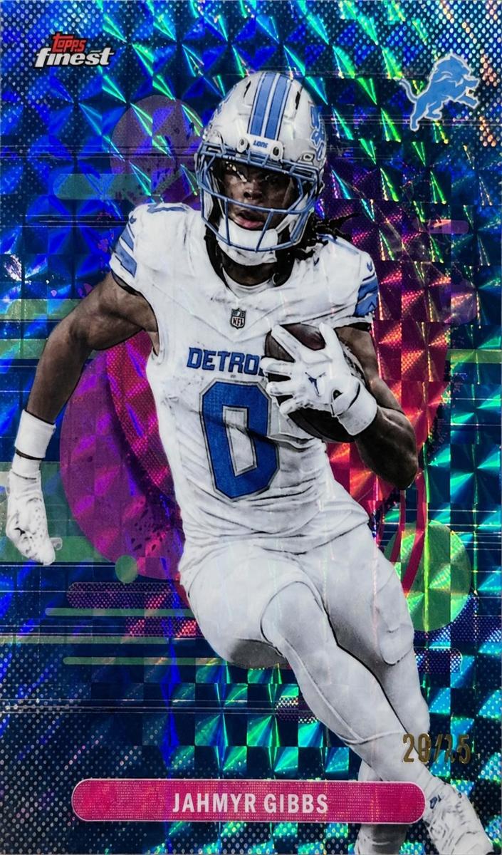 2025 Topps Finest Football Blue X-Fractor Jahmyr Gibbs #152
