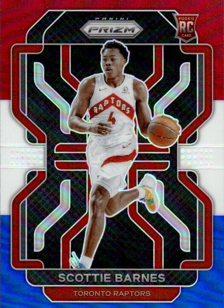 2021 Panini Prizm Basketball Prizms Red White Blue Scottie Barnes #320 PSA 10