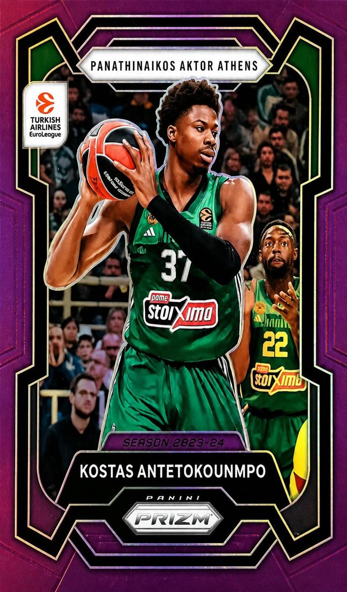 2023 Panini Prizm Turkish Airlines EuroLeague Basketball Purple Kostas Antetokounmpo #101
