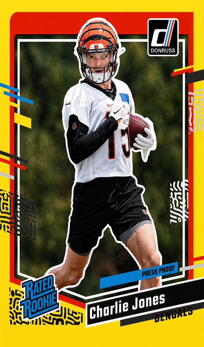 2023 Panini Donruss Football Press Proof Yellow Charlie Jones #317