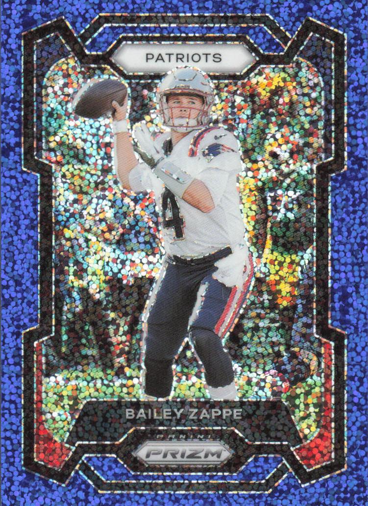 2023 Panini Prizm Football Blue Sparkle Bailey Zappe #200