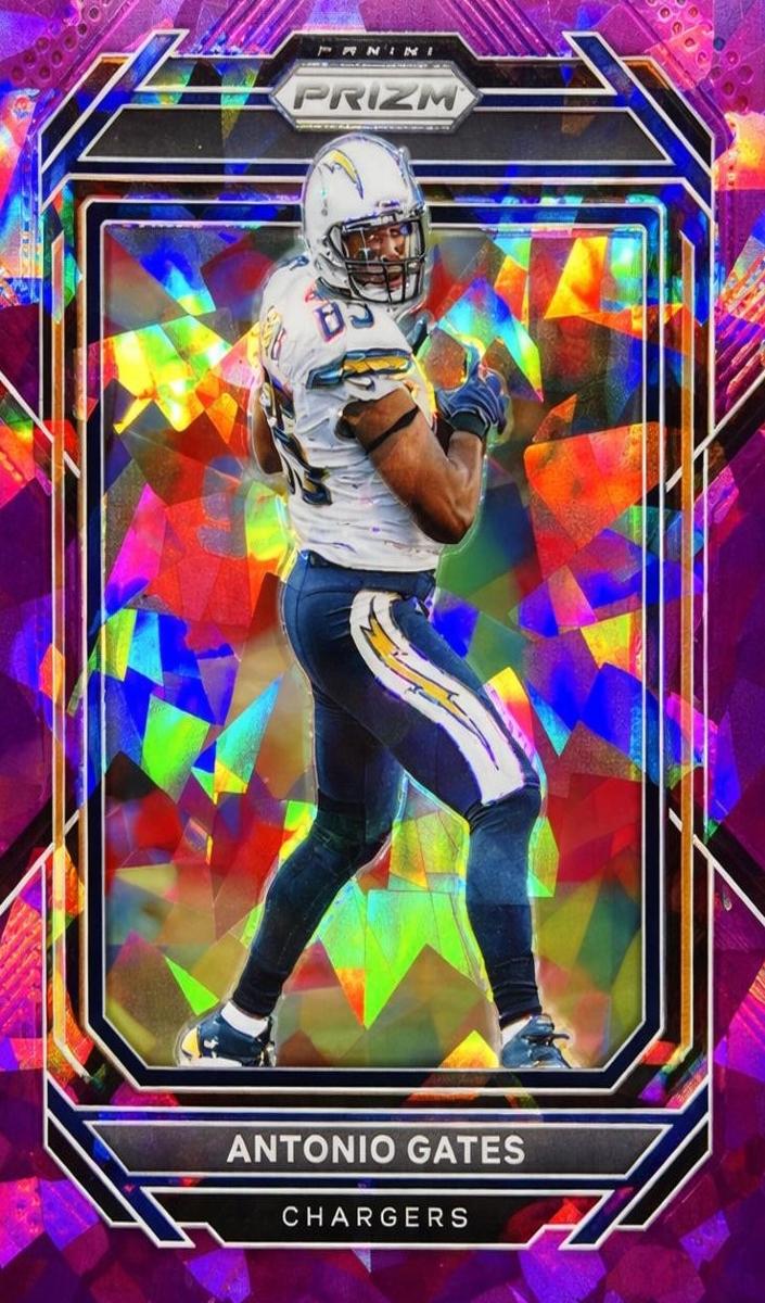 2022 Panini Prizm Football Purple Ice Antonio Gates #158 PSA 9
