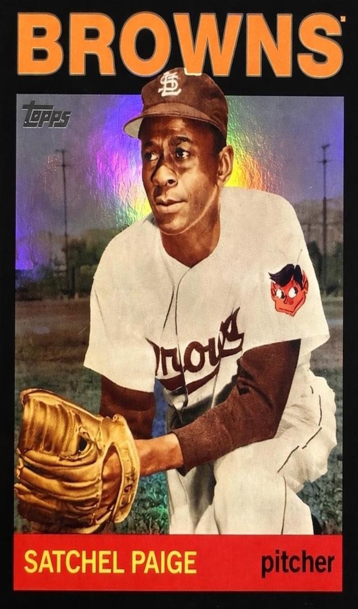 2025 Topps Archives Baseball Black Foilboard Satchel Paige #62