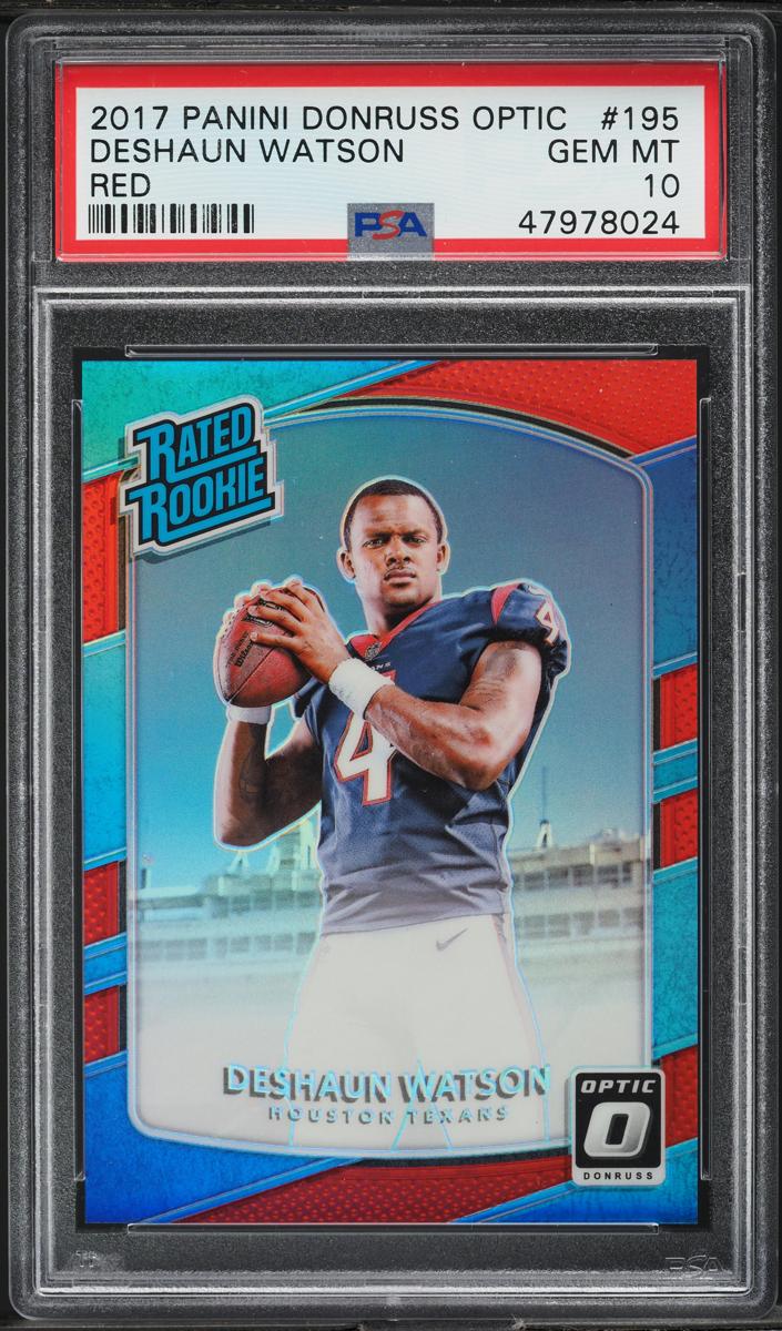 2017 Donruss Optic Football Red Deshaun Watson #195 PSA 10