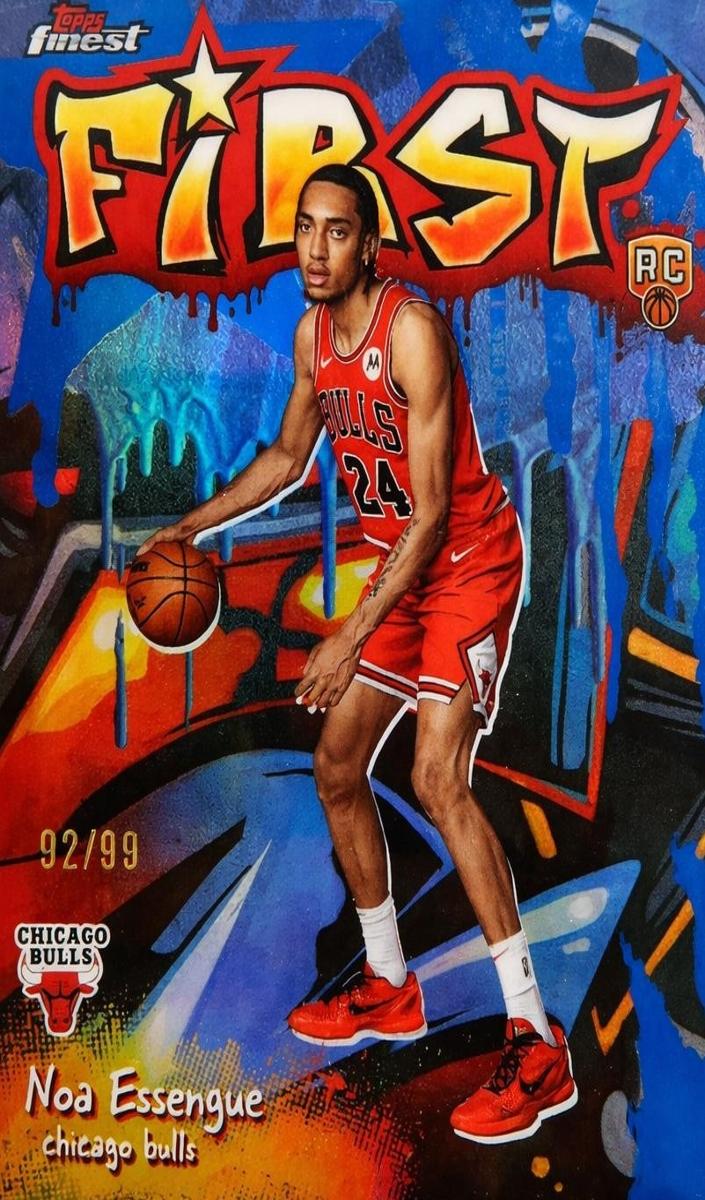 2025 Topps Finest Basketball Blue Refractor Noa Essengue #F-12