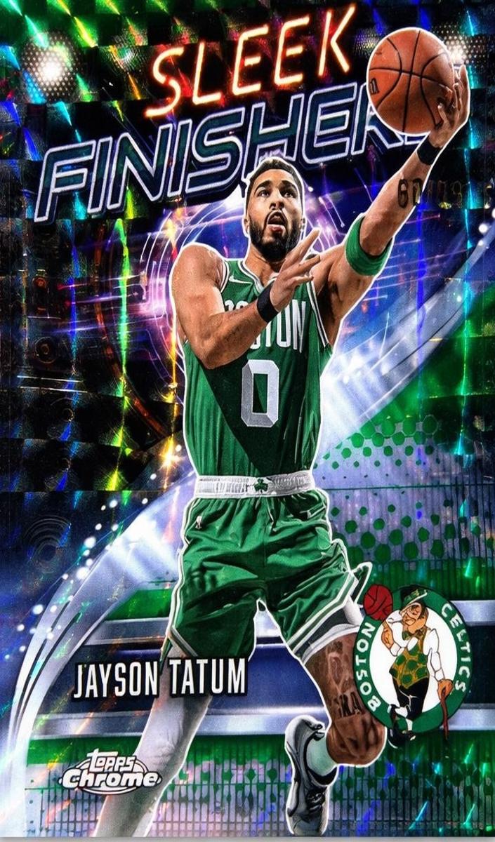 2025 Topps Chrome Basketball Geometric Green Refractor Jayson Tatum #SF-5 PSA 9
