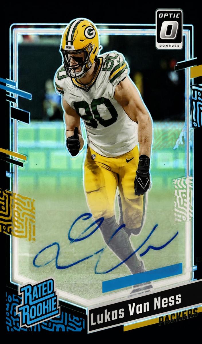 2023 Donruss Optic Football Black Pandora Lukas Van Ness #240 PSA 9