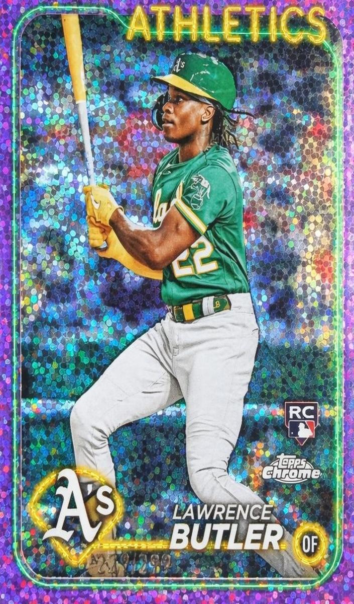 2024 Topps Chrome Baseball Purple Speckle Lawrence Butler #5 PSA 9