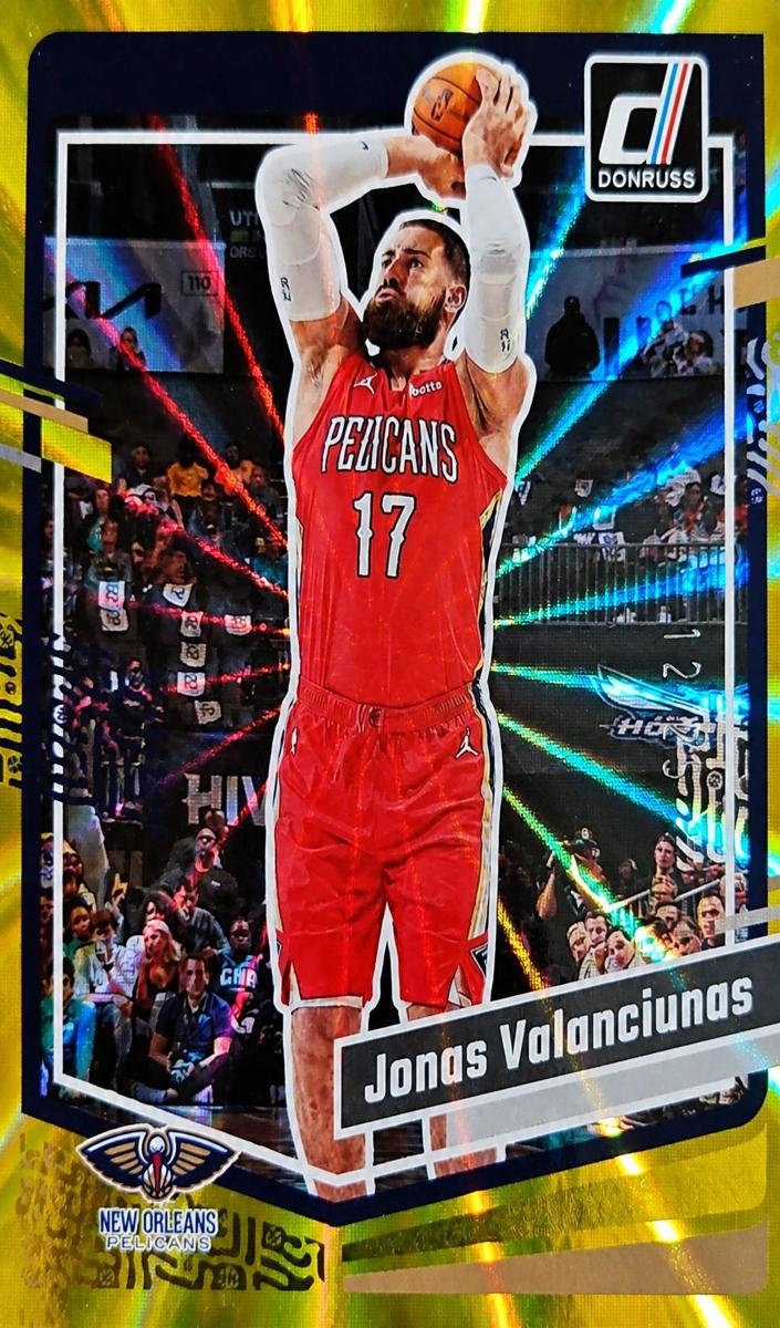 2023 Panini Donruss Basketball Holo Gold Laser Jonas Valanciunas #180