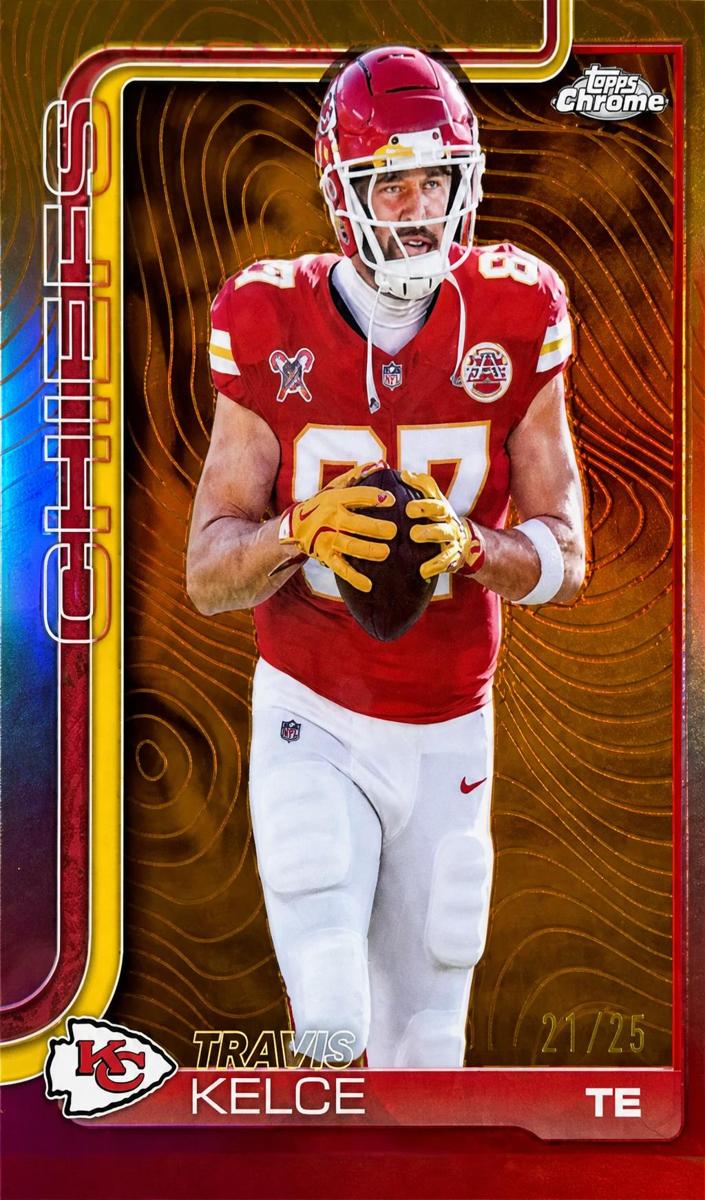 2025 Topps Chrome Football Orange Refractor Travis Kelce #150