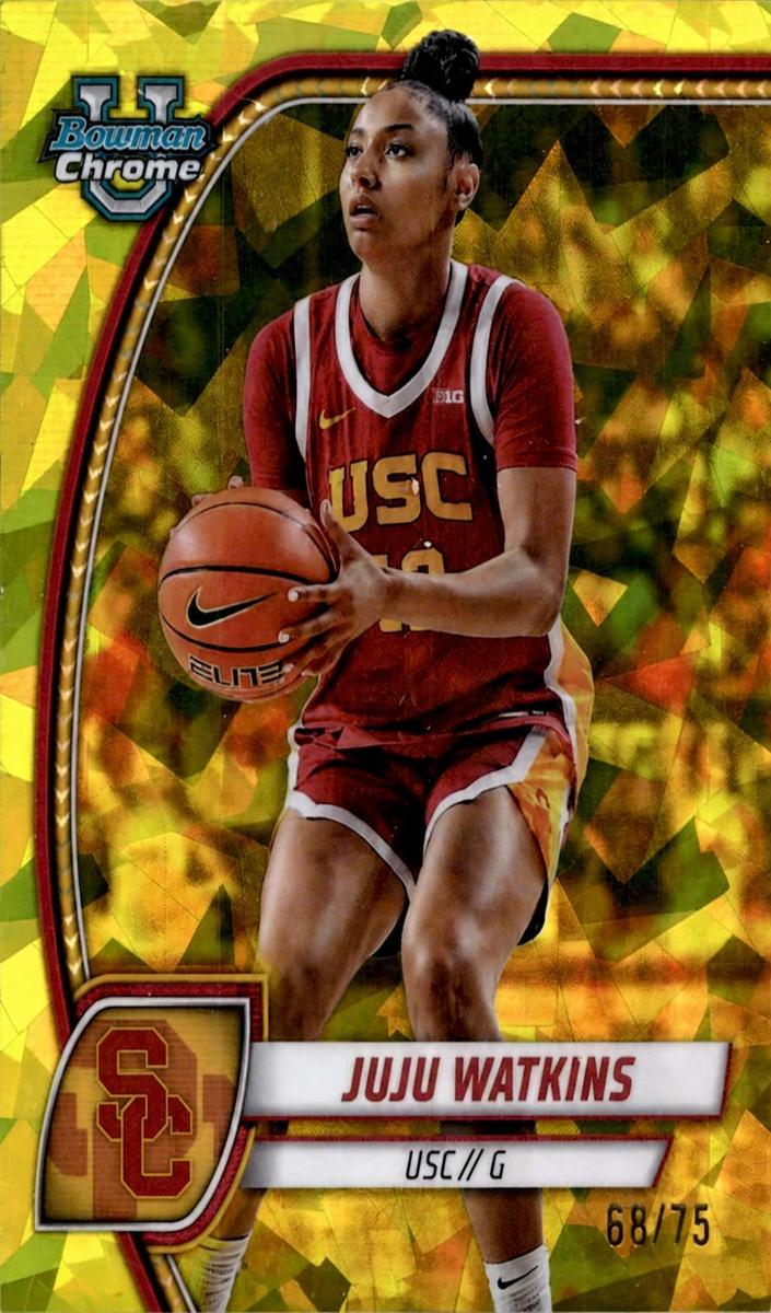 2024 Bowman Chrome University Sapphire Basketball Yellow Juju Watkins #37 PSA 10
