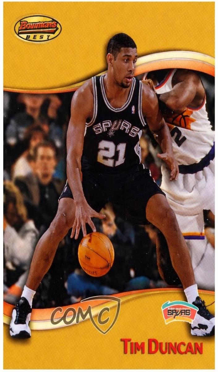 1998 Bowman's Best Basketball Refractor Tim Duncan #50
