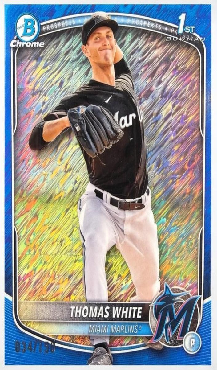 2025 Bowman Chrome Prospects Baseball Blue Shimmer Thomas White #BCP-69 PSA 9