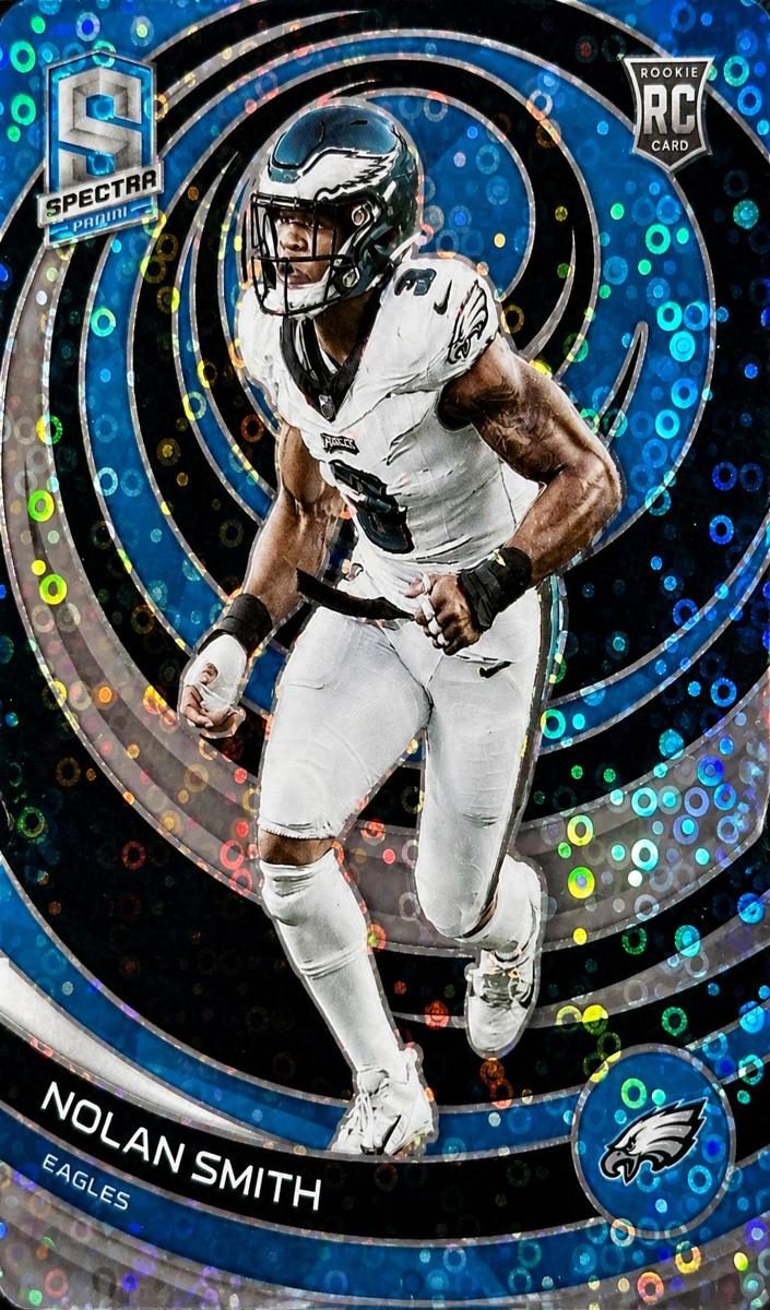 2023 Panini Spectra Football Neon Blue Die Cut Nolan Smith #135