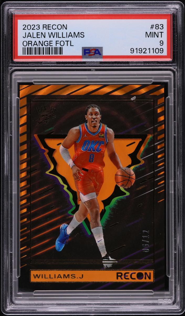 2023 Panini Recon Basketball Holo Orange FOTL Jalen Williams #83 PSA 8.5