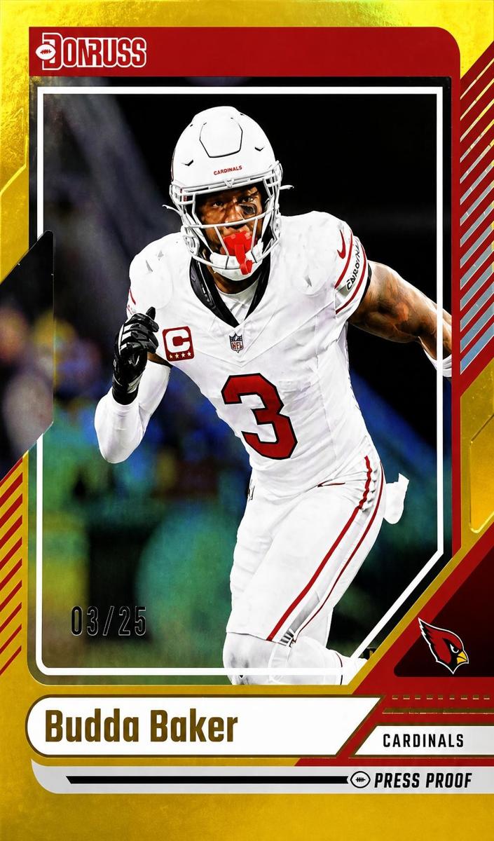 2024 Panini Donruss Football Press Proof Gold Die-Cut Budda Baker #241 PSA 8