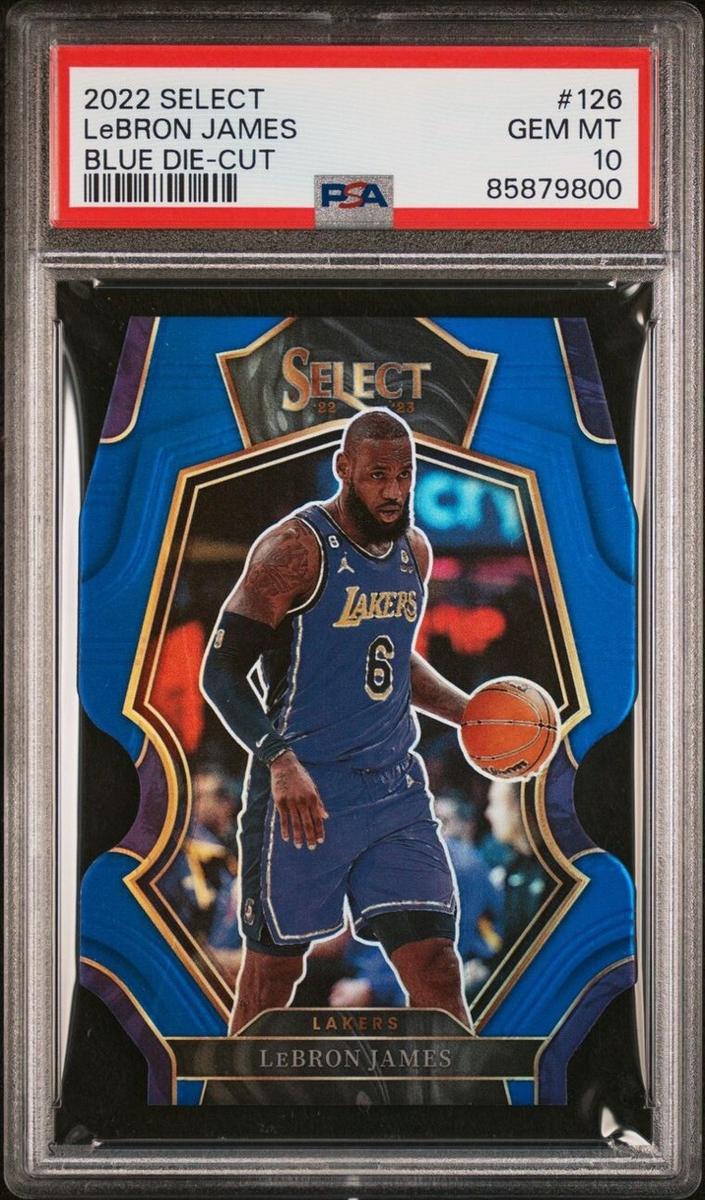 2022 Panini Select Basketball Blue Die Cut LeBron James #126 PSA 10