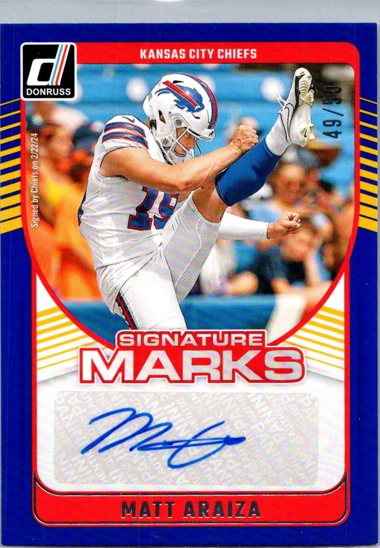 2024 Panini Donruss Football Blue Matt Araiza #SMA-MAR