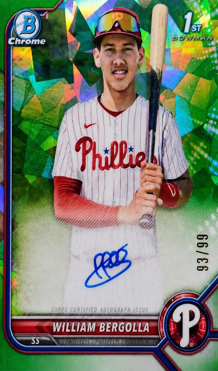 2022 Bowman Chrome Prospects Baseball Green Atomic William Bergolla #CPA-WB PSA 10